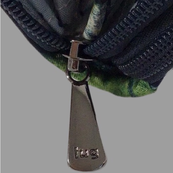 NWOT lug Splits Wallet, RFID Protection, Double Zipper, Floral on Navy Blue, - Picture 9 of 10